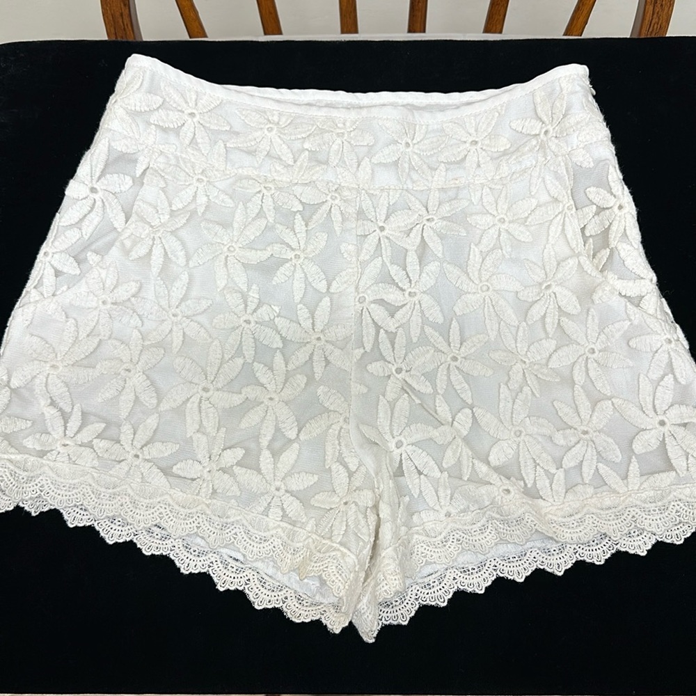 White floral shorts